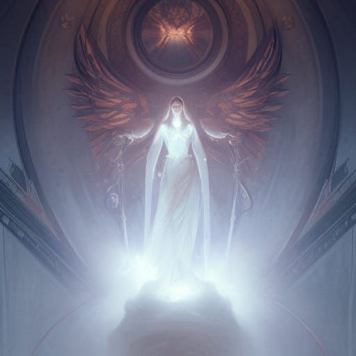 Fallen Aasimar in Dark Fantasy Style