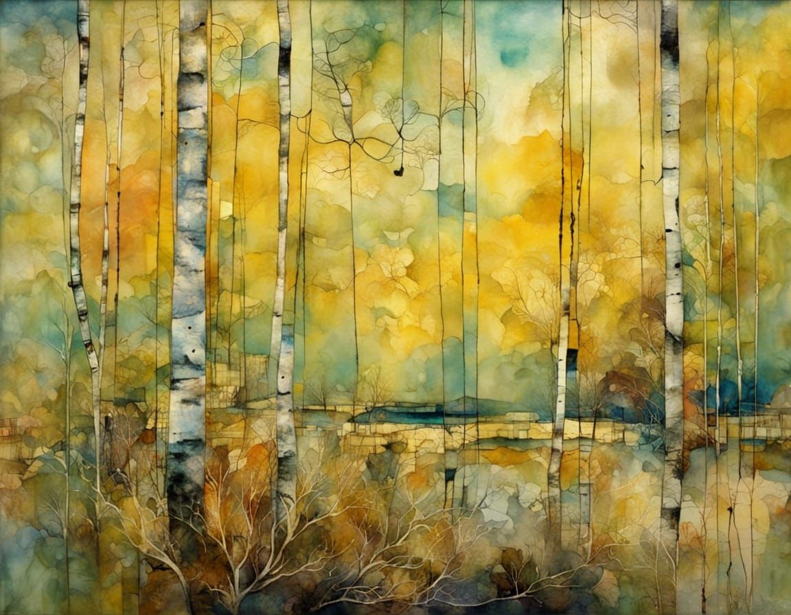 Sea and Sky Blend in Encaustic Painting Style