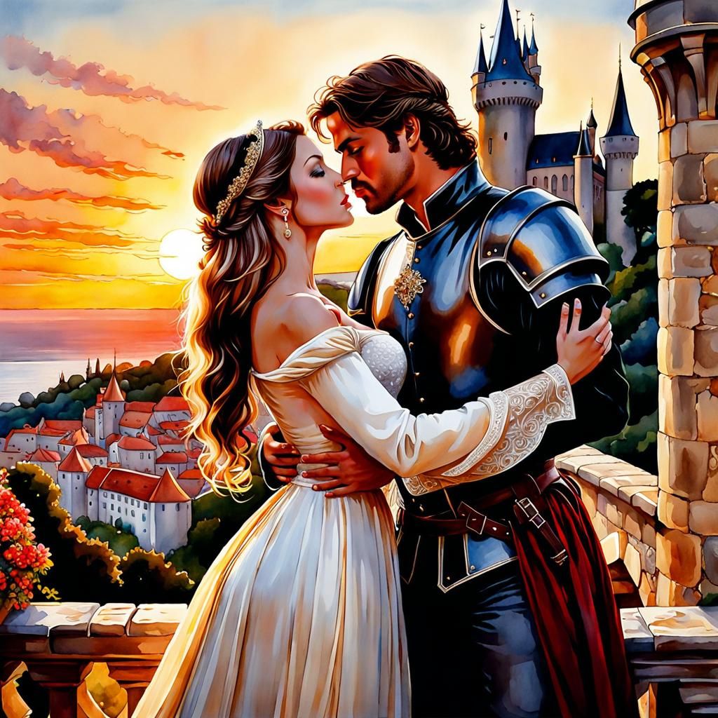 Medieval fantasy couple getting married