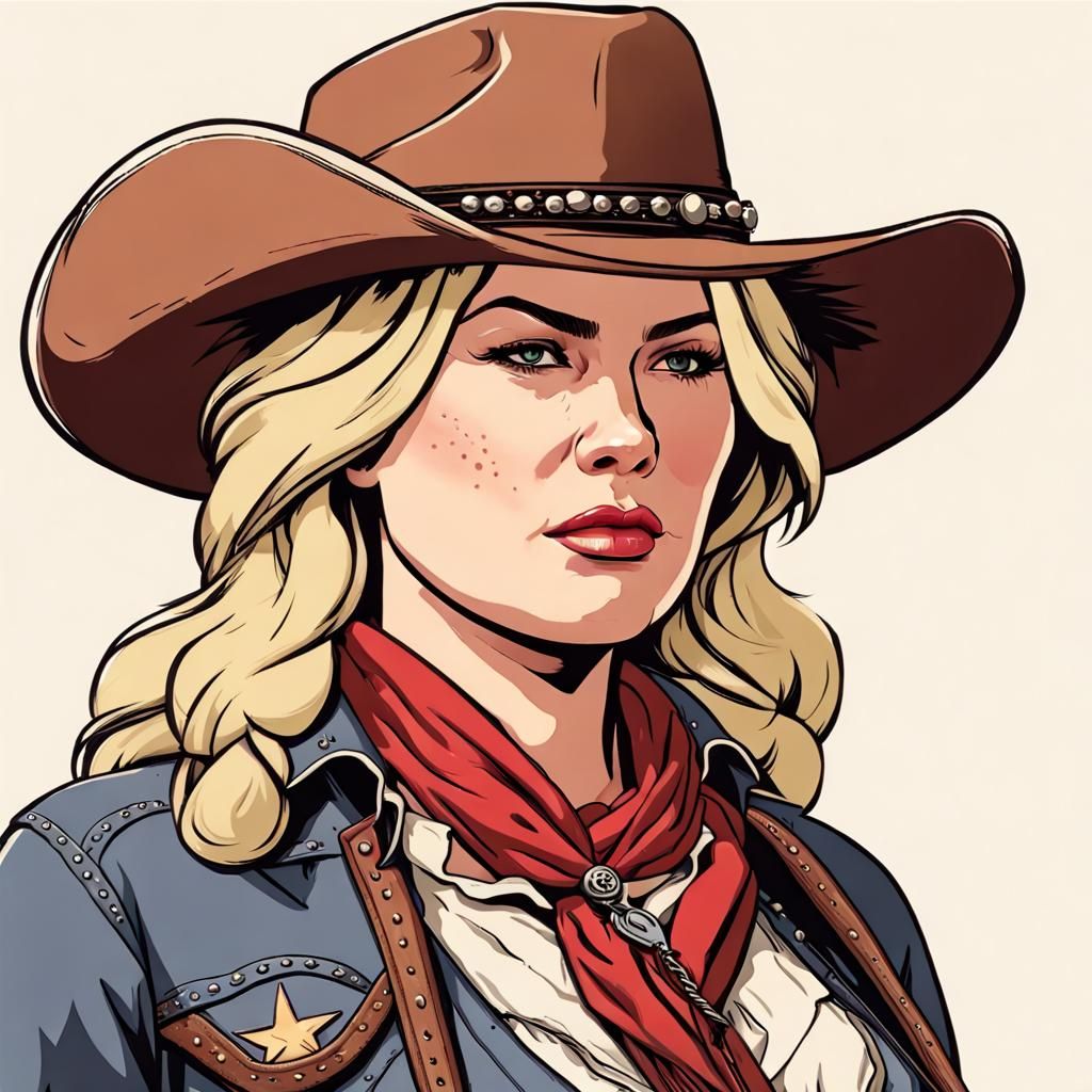 Plus Size Cowgirl in Red Dead Redemption Style