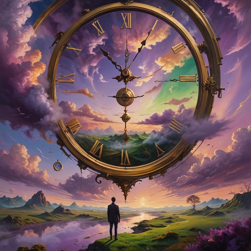 Dreamlike Surrealism: Person Floating in Landscape