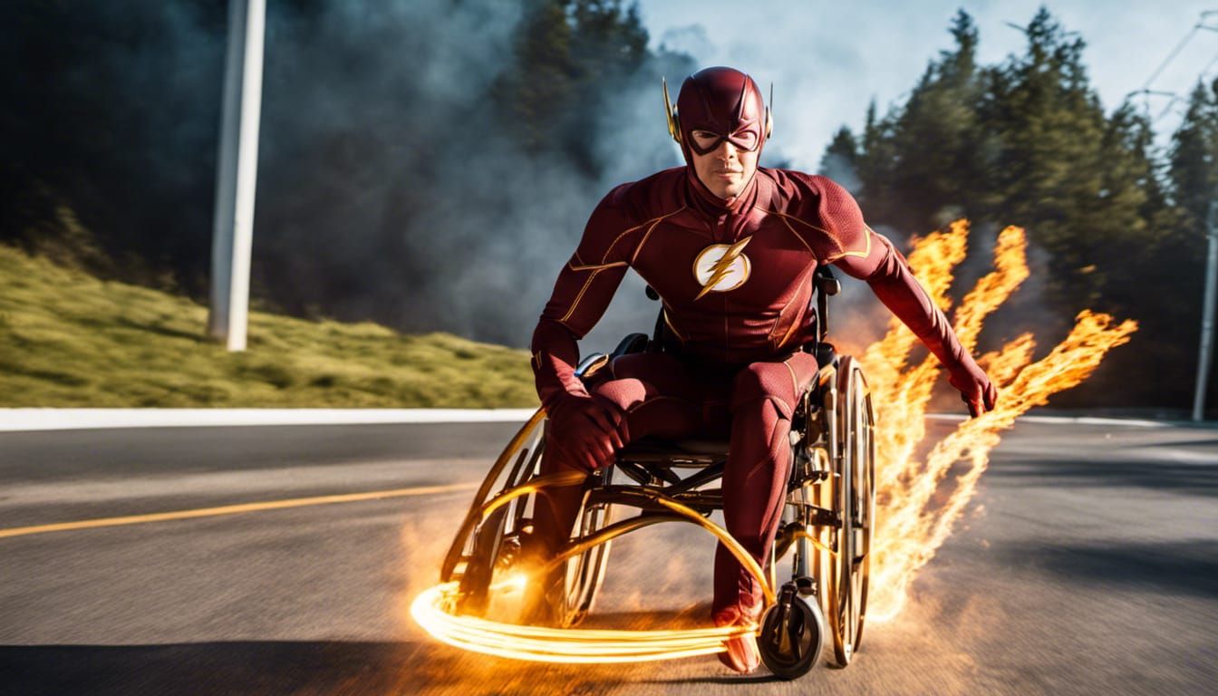 The Flash on Flaming Wheelchair: Supersonic Action Portrait