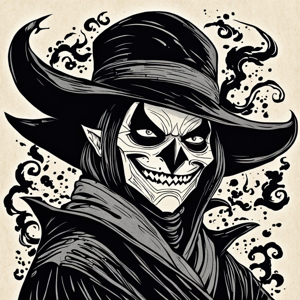 Villian european ink painting