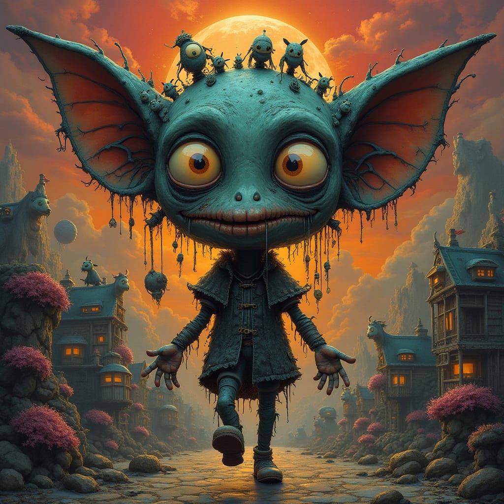 Bizarre and Unusual Objects in an Otherworldly Scene