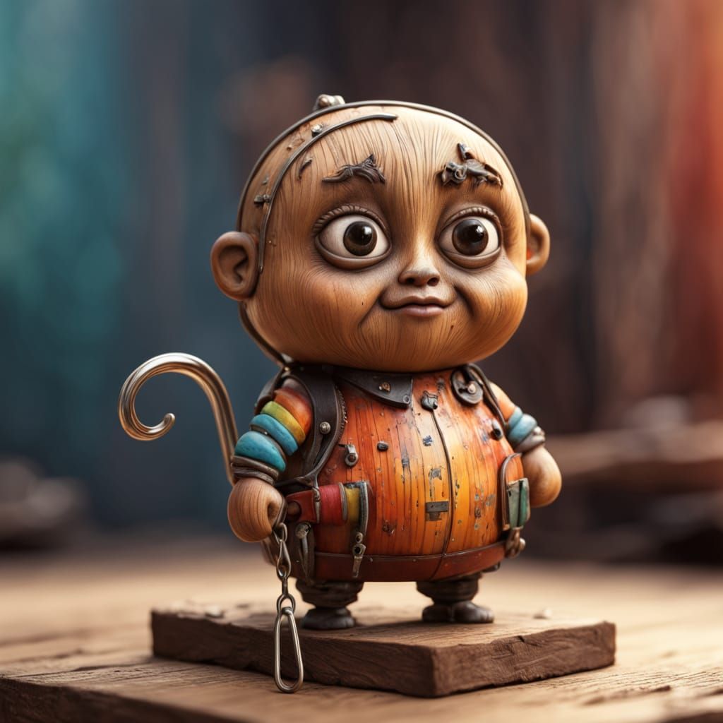 Anthropomorphic Wooden Safety Pin Sculpture