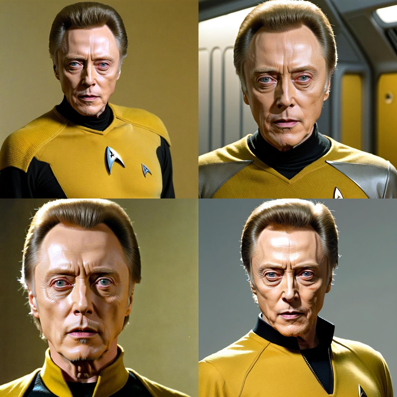 Actor as Star Trek Captain in Yellow Shirt
