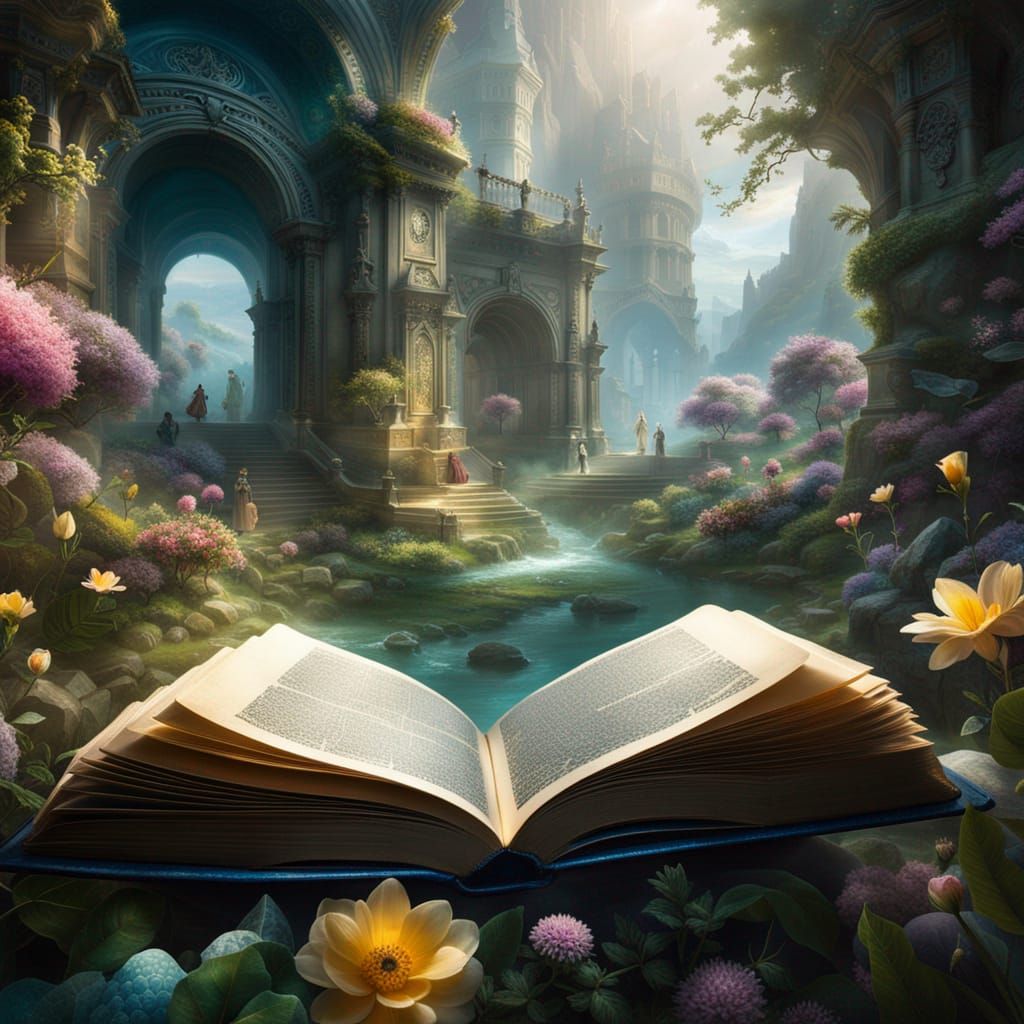Flowery Galaxy Blooms from Open Book