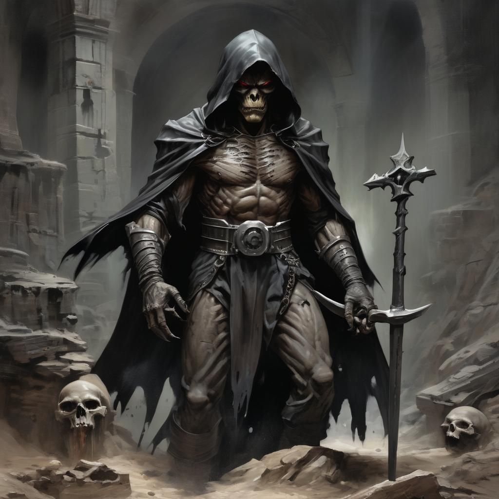 Grimdark Portrait in Pulp Art Style