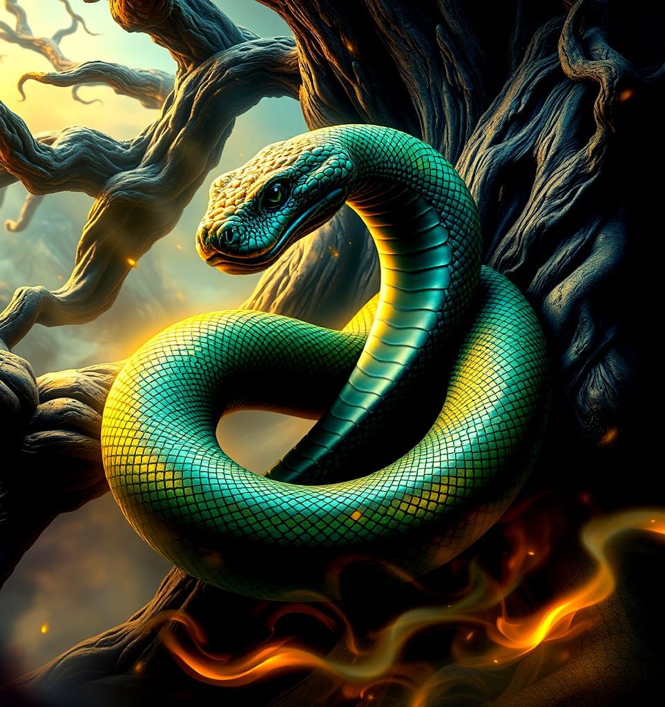 Surreal Viper Concept Art in Deep Color