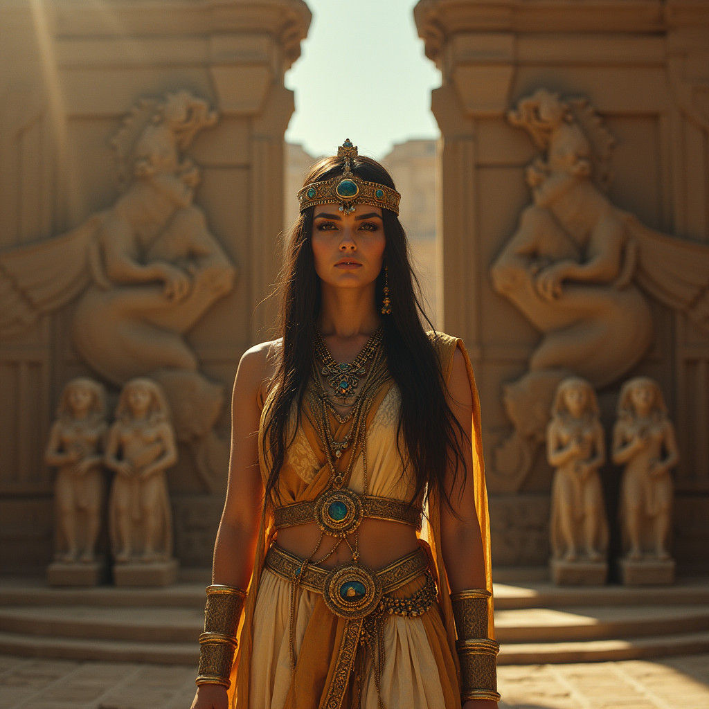 Theda Bara as Mesopotamian Goddess by Babylon Gate