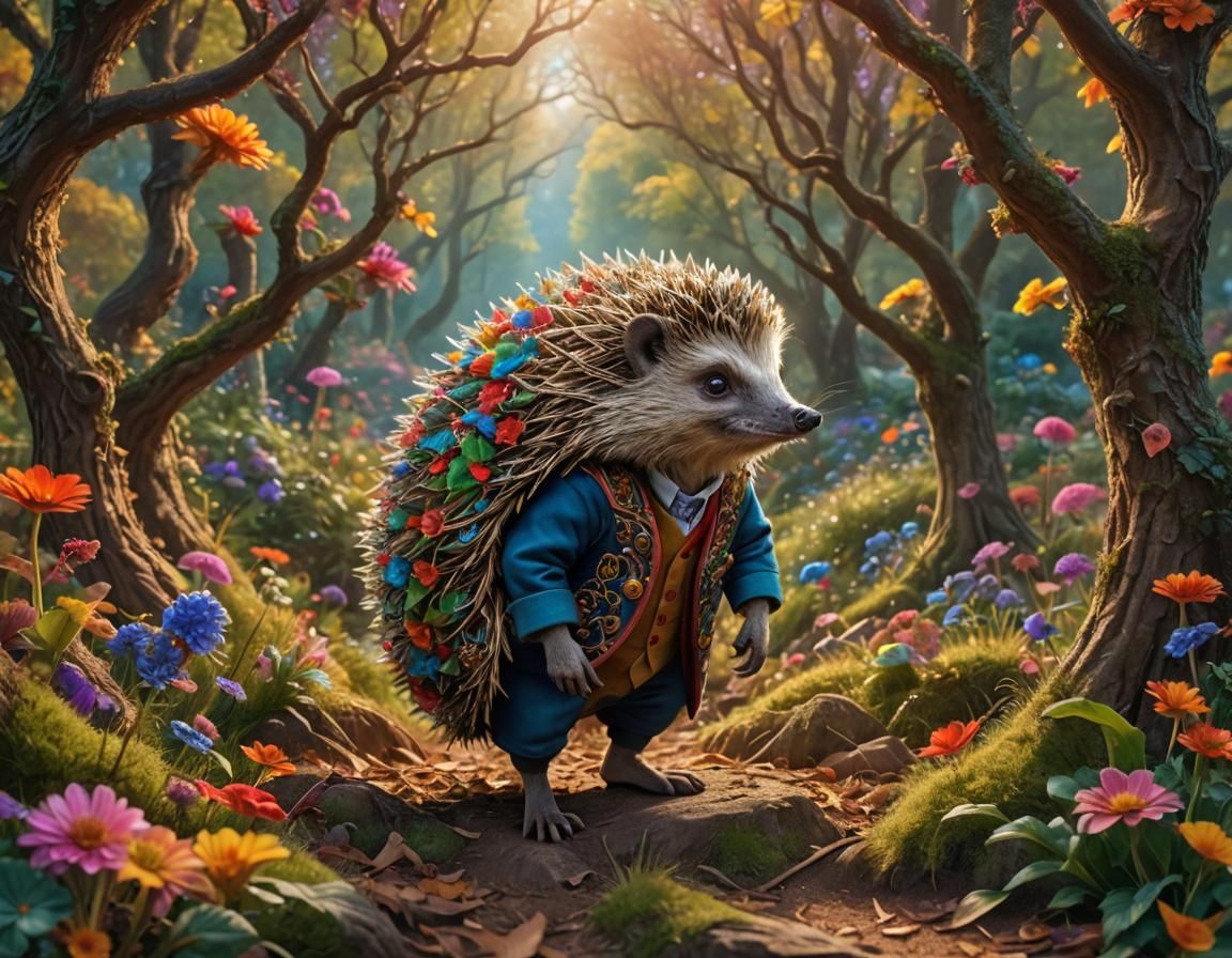 Magical Hedgehog Ludvig in the forest
