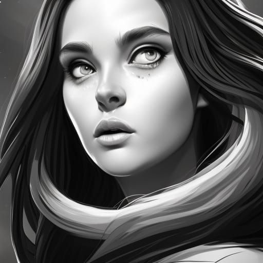 Star Trek Girl in Black and White Splash Art