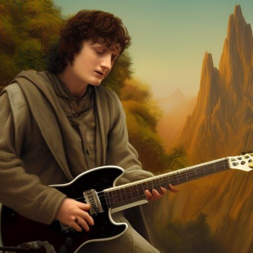 Frodo and Gandalf Rock Out: Detailed Matte Painting