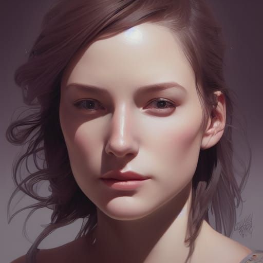 Detailed Portrait Art by Rutkowski, Artgerm and Mucha