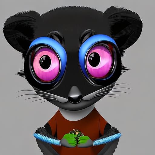 Adorable Gangster Lemur Cartoon Art