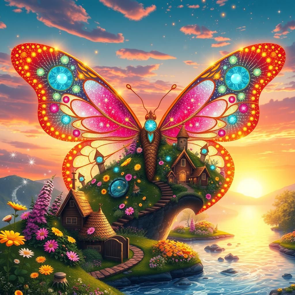 Butterfly Fairy Wonderland Illustration