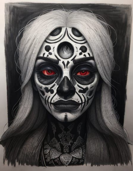 Abstract Concepts in Detailed Charcoal Drawing