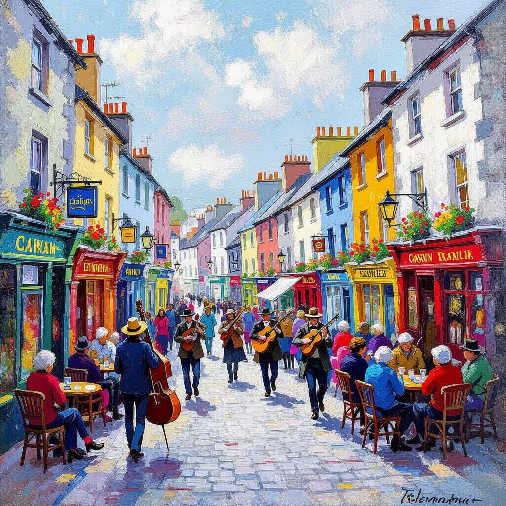 Galway City Street Art in Impressionist Style