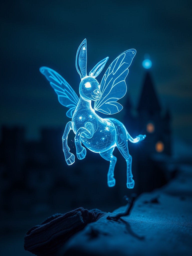 Luminous Pixie Donkey Light Painting over Alloa Castle