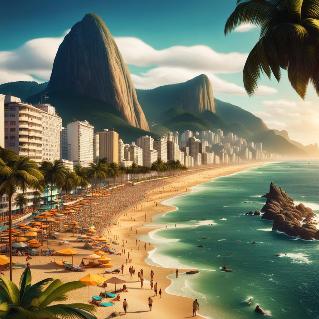 Ipanema Beach Postcard: Fantasy Concept Art