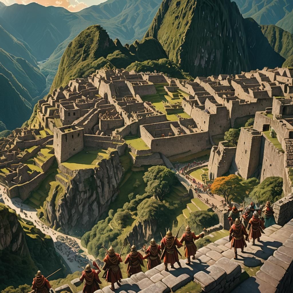 Machu Picchu Invasion: Peruvian Warriors in Andes