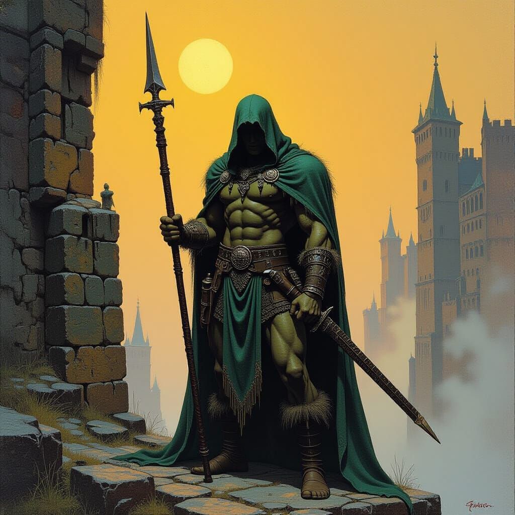 Cunning Barbarian in Dark Fantasy Style