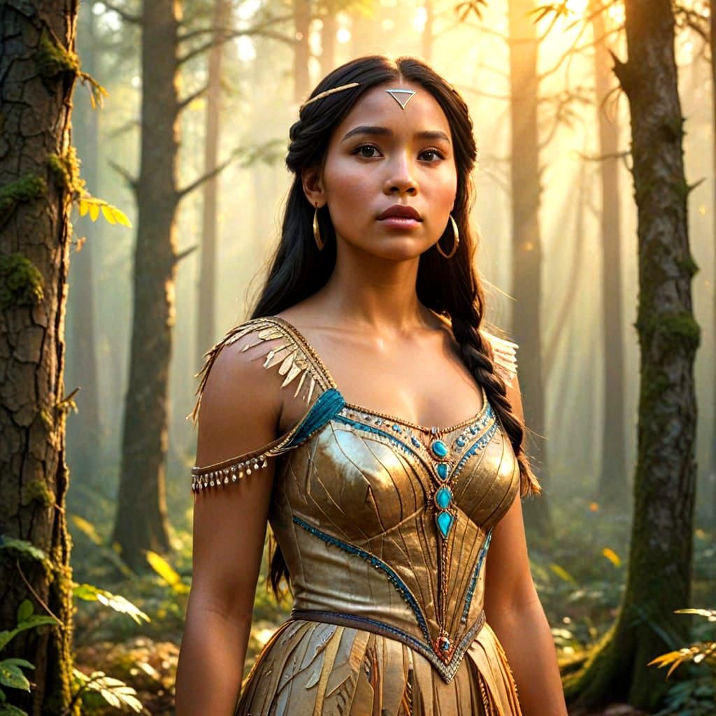 Beautiful Princess Pocahontas Illustration