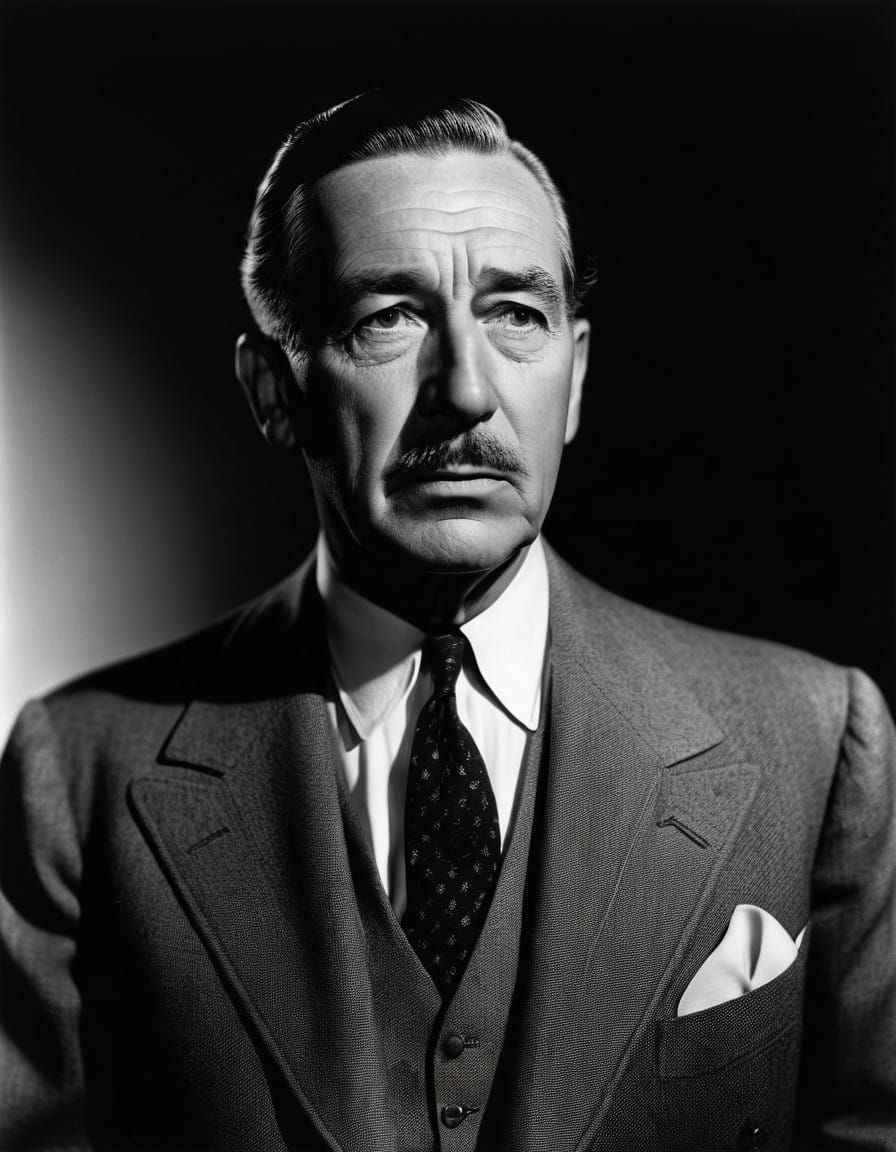 Classic Hollywood Icon Scowls in Timeless Black and White