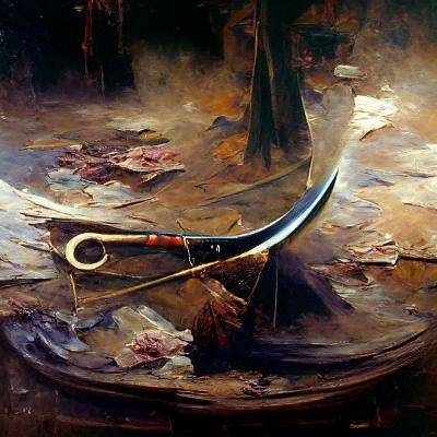 Grim Reaper with Scythe in Oil Painting Style
