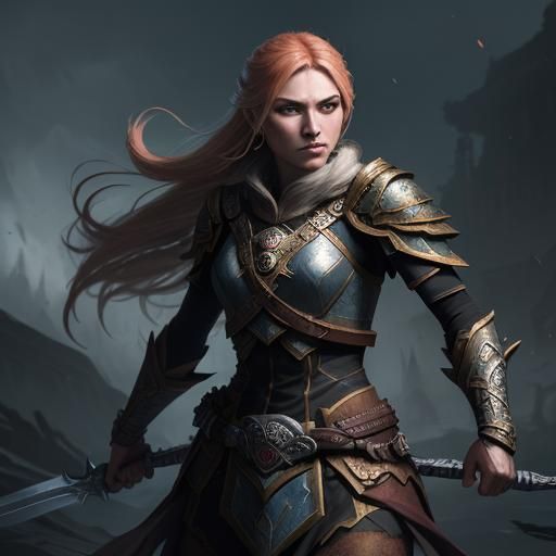 Empowered Warrior: Fantasy Concept Art in 8K