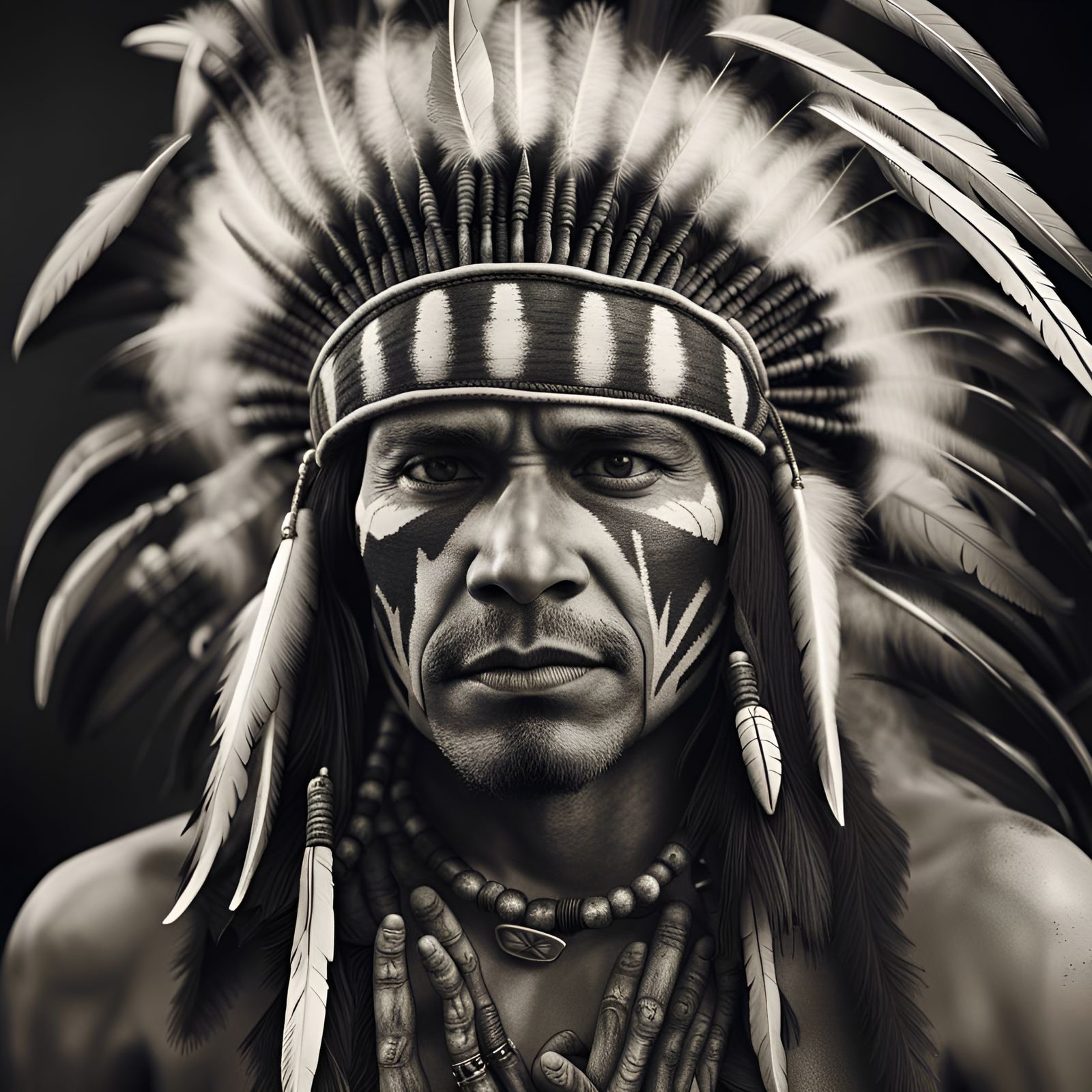 Charcoal picture of a man with piercing across the whole ent...