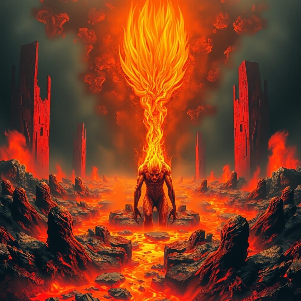 Living Flame: A Surreal Lava Elemental