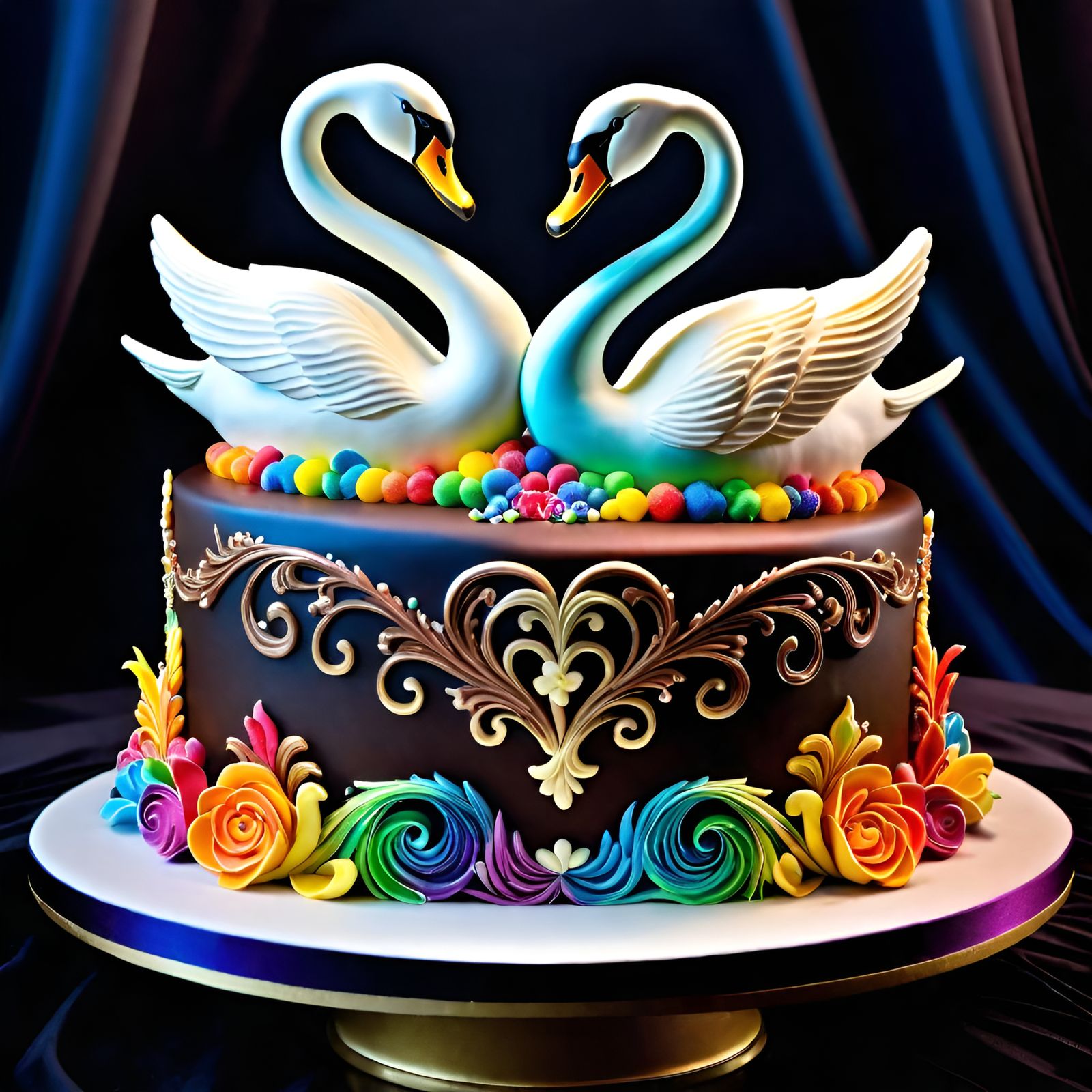 Gay pride wedding cake