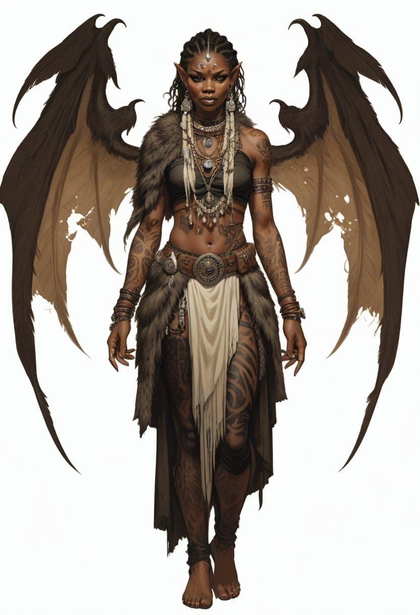 Pixie Warrior in Tribal Attire