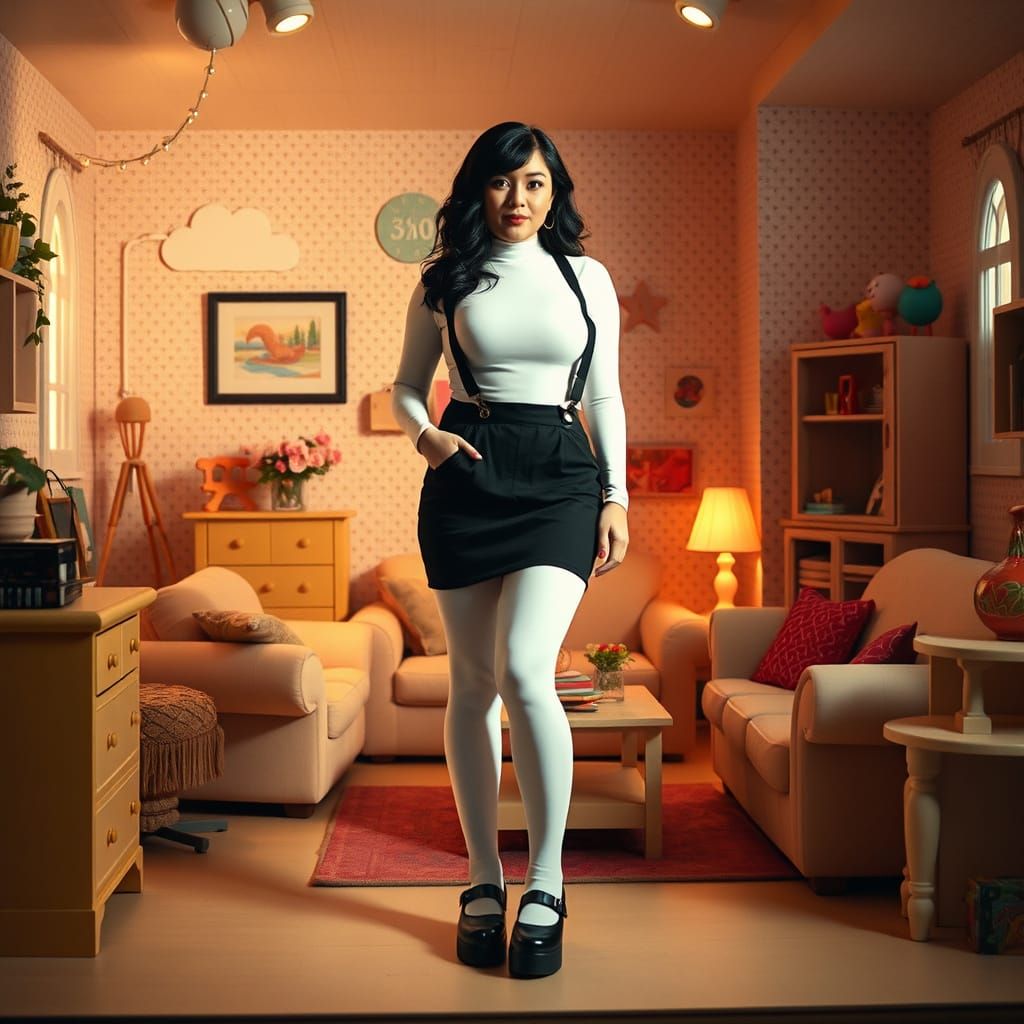 Fit Curvy Dollhouse Dreamscape in Whimsical Plastic Mansion