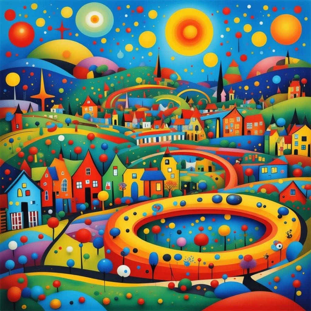 Daydream Meadow in Abstract Expressionist Style