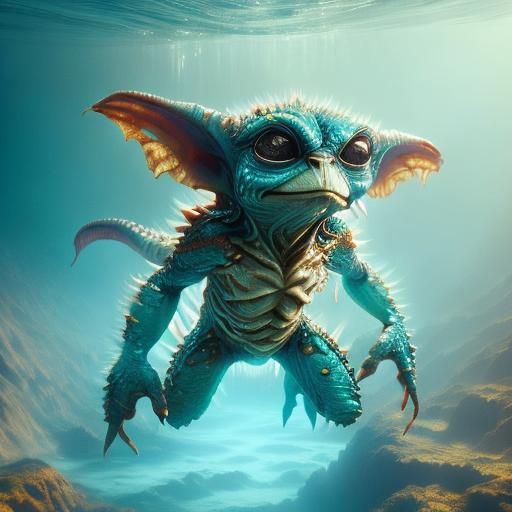 Aquatic Avatar in a Surreal Fantasy Illustration