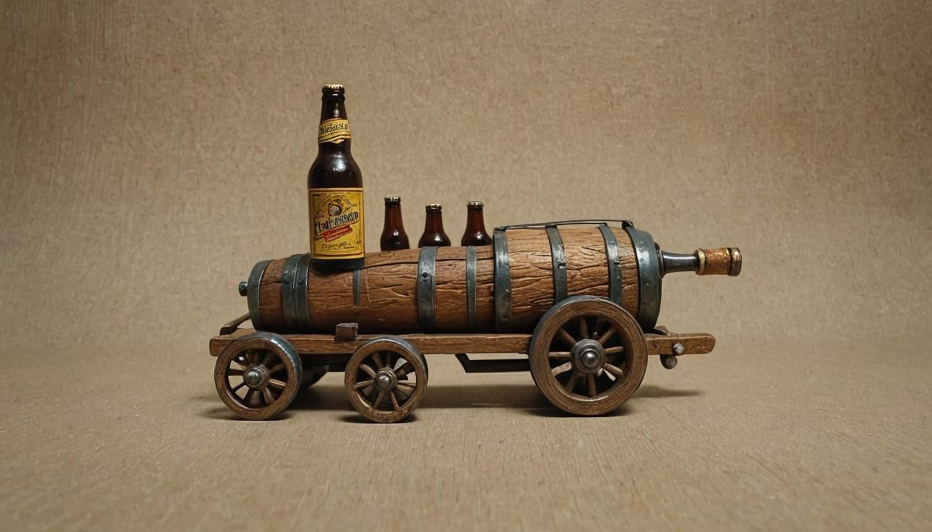 Surreal Beer Cannon Miniature in Fairy Tale Style