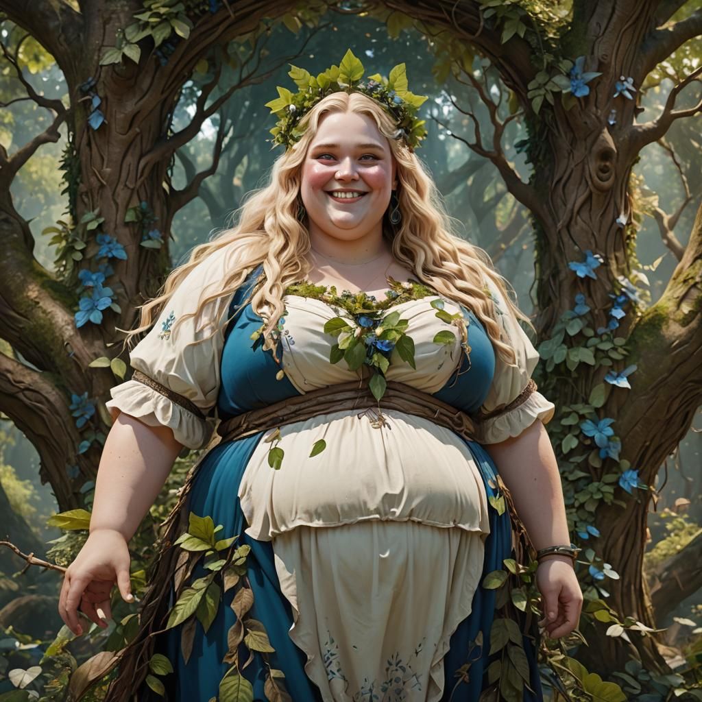 French Girl as Dryad: Detailed Fantasy Art