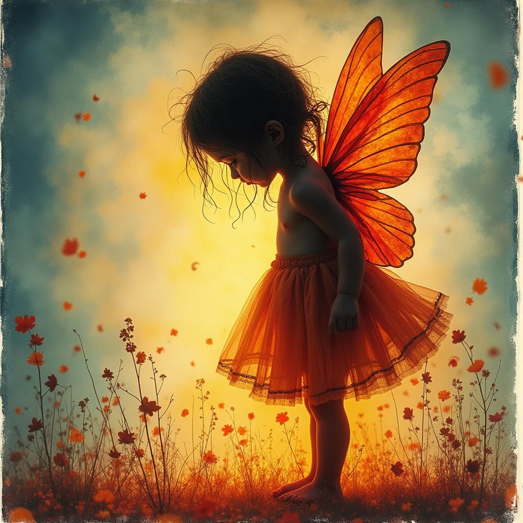 surreal autumn  child's drawing of a dreamer  , rayograph Ma...