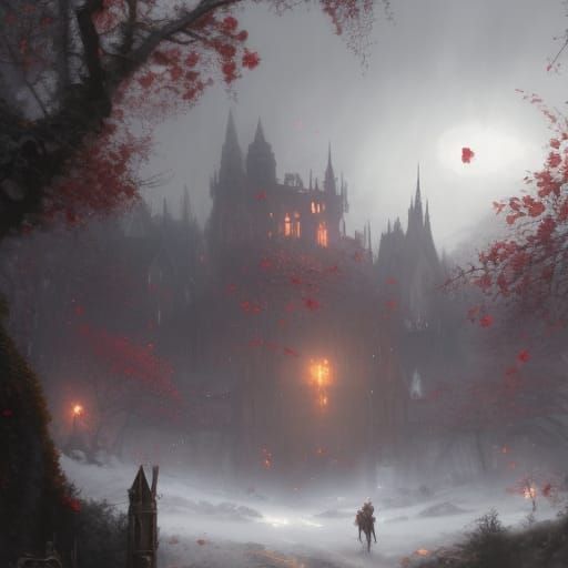 Gothic Jewel City in Crimson Rose Forest