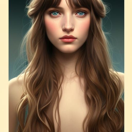 Portrait of a Beautiful Woman in Digital Art Style