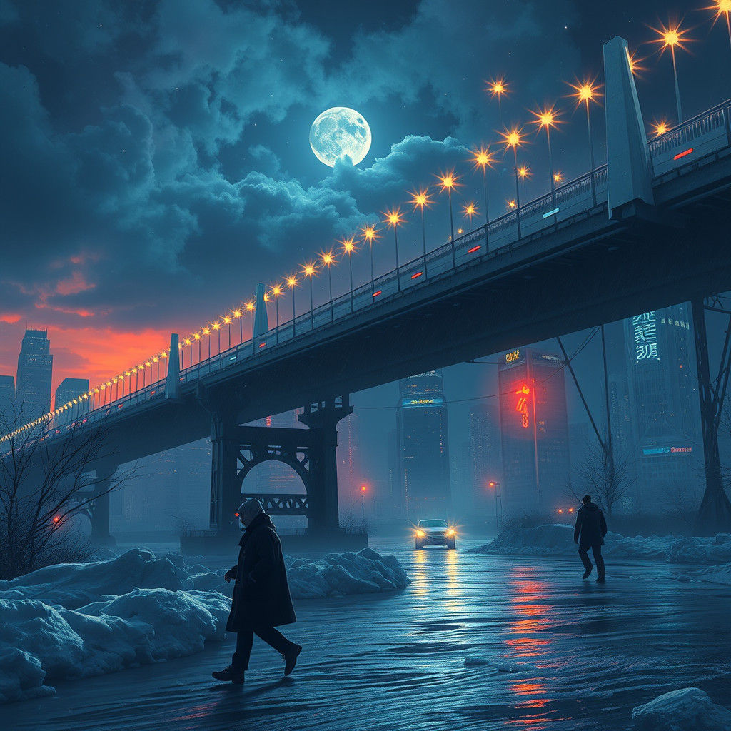 Skyscraper Lights at Night: Fantasy Concept Art