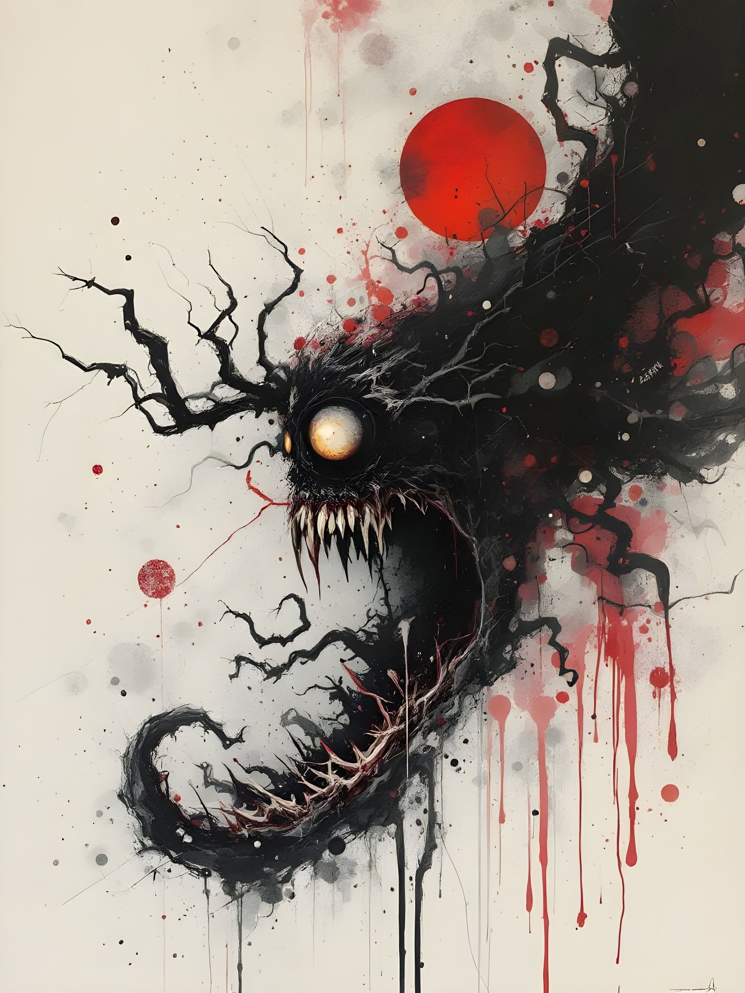 Abstract Horror Chaos in Soft Painting Style