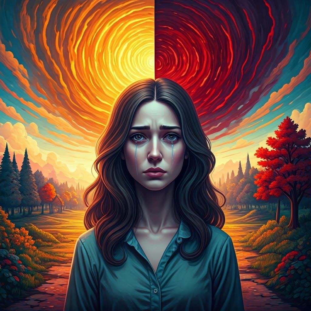 Autumnal Sorrow: A Van Gogh-Inspired Double Exposure Portrai...