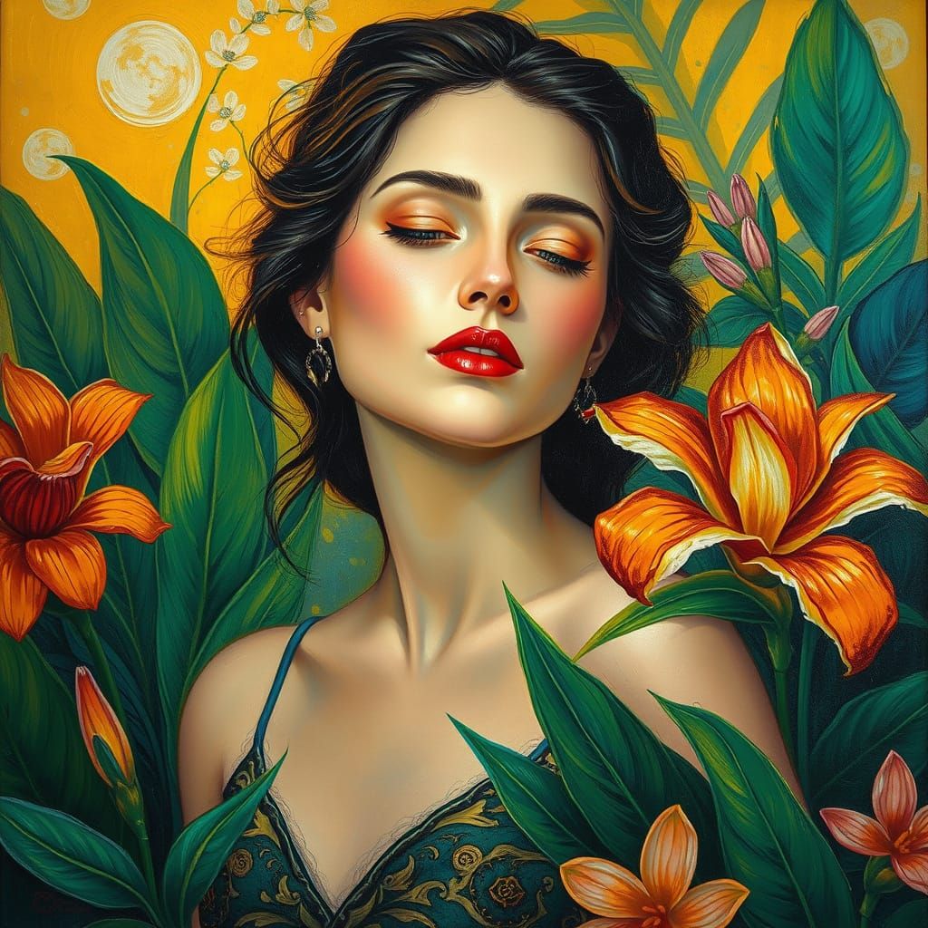 Serene Woman in Dreamy Nature Scene