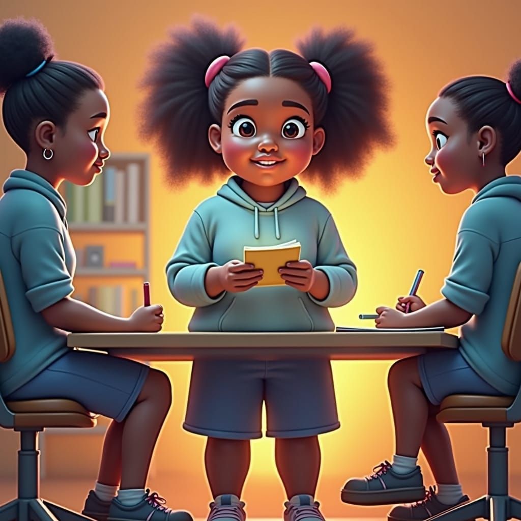 Vibrant Graffiti Portrayal of a Young Girl Writing Letters f...