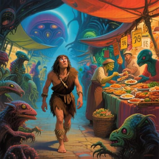 Caveman's Bewilderment: An Alien Market Adventure