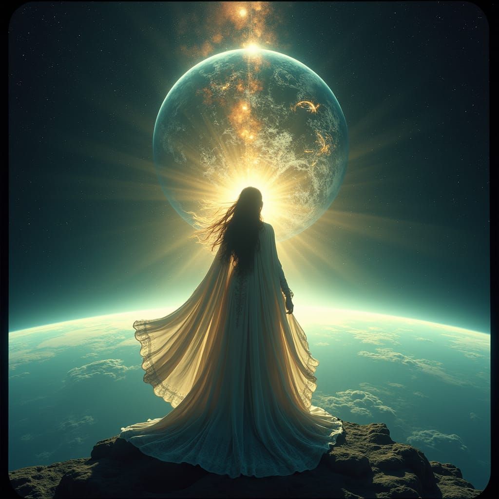 Celestial Guardian Watching Over Planet Earth