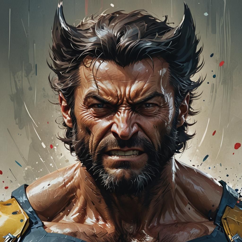 Hyperdetailed Wolverine Portrait by Greg Rutkowski